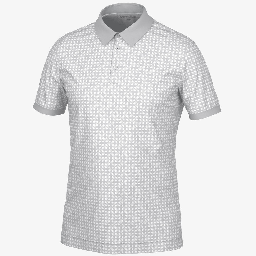 Melvin is a Breathable short sleeve golf shirt for Men in the color Cool Grey/White(0)