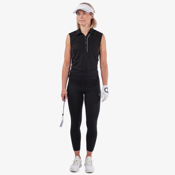 Nicoline is a Breathable and stretchy golf leggings for Women in the color Black(2)