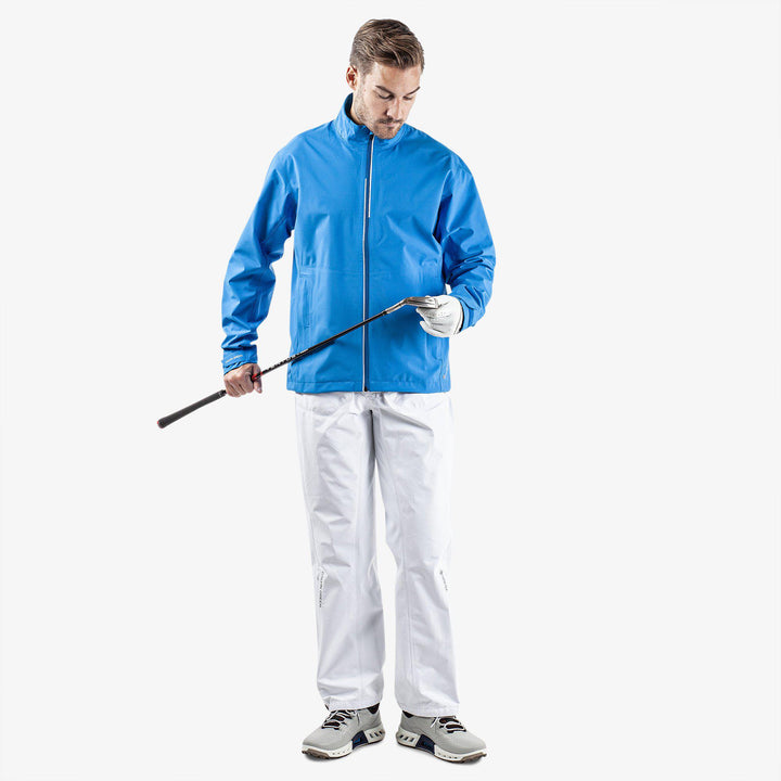 Arvin is a Waterproof golf jacket for Men in the color Blue/White(2)