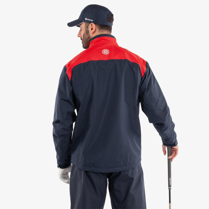 Anton is a Waterproof golf jacket for Men in the color Navy/Red(8)