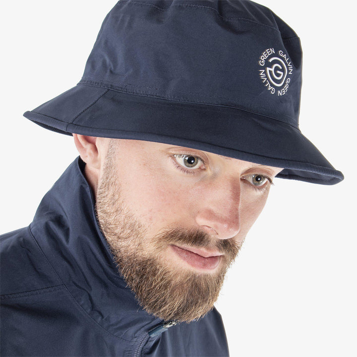 Astro is a Waterproof golf hat in the color Navy(2)