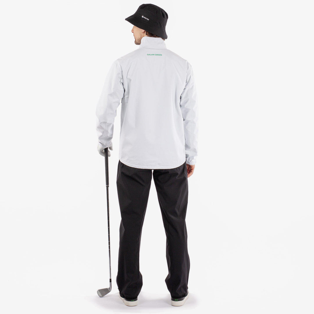 Apollo  is a Waterproof golf jacket for Men in the color White/Black/Green(6)
