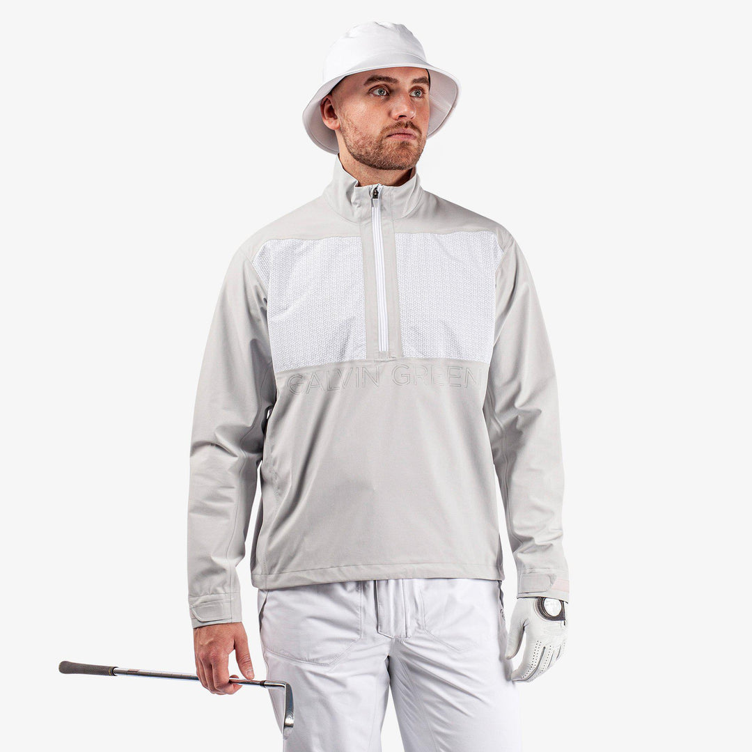 Ashford is a Waterproof golf jacket for Men in the color Cool Grey/White(1)
