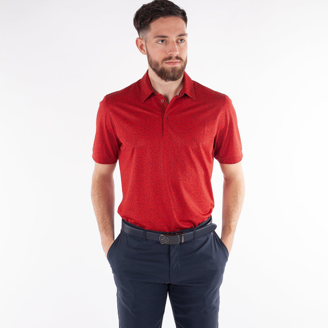 Marco is a Breathable short sleeve golf shirt for Men in the color Red(1)