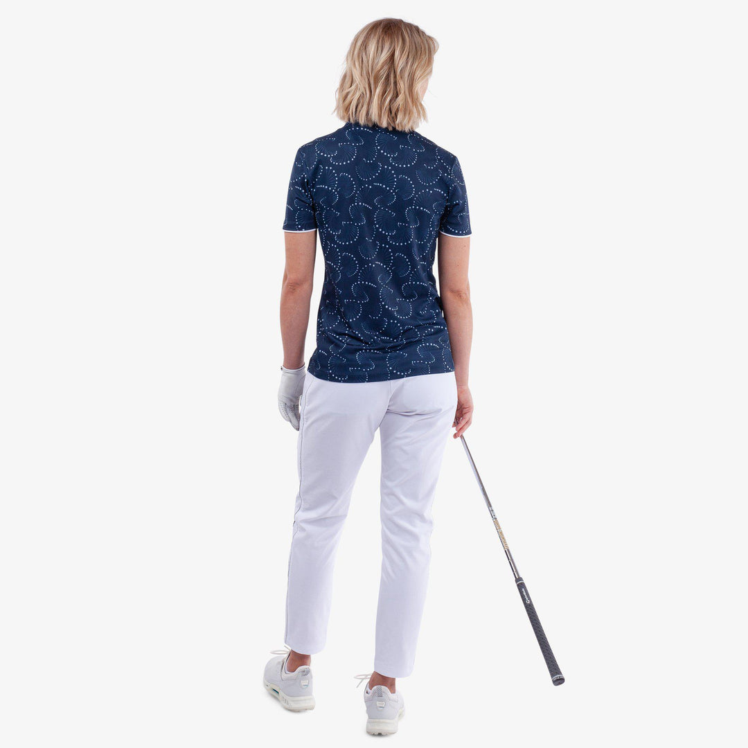 Mandy is a Breathable short sleeve golf shirt for Women in the color Navy/White(6)