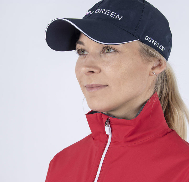 Arissa is a Waterproof golf jacket for Women in the color Red(2)