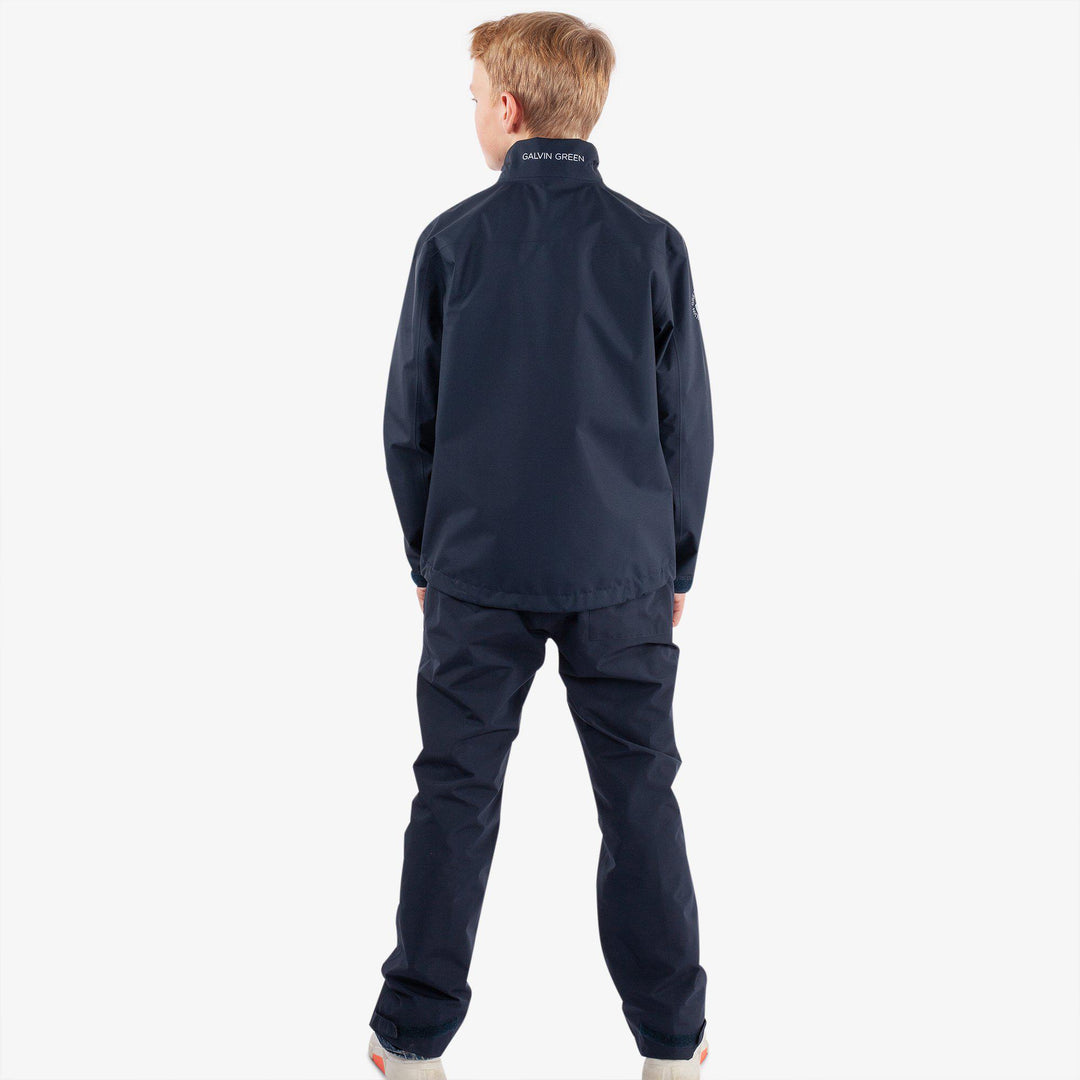 Robert is a Waterproof golf jacket for Juniors in the color Navy/White(8)