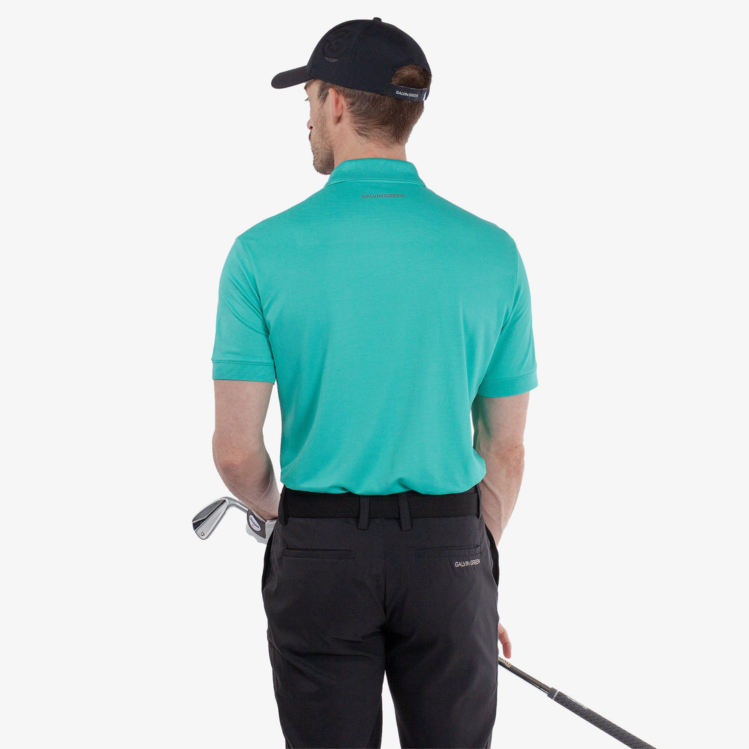 Maximilian is a Breathable short sleeve golf shirt for Men in the color Atlantis Green(5)